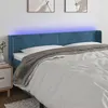 Image de vidaXL Hoofdbord LED 203x16x78/88 cm fluweel donkerblauw3123026