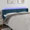 Image de Vidaxl Tête de lit LED Bleu Foncé 203x16x78/88 cm Velours