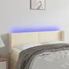 Image de vidaXL Tête de lit à LED Crème 147x16x78/88 cm Similicuir
