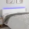 Image de Vidaxl Tête de lit avec LED, Blanc, 163x16x78/88 cm, Cuir Artificiel