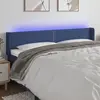 Image de Vidaxl Tête de lit avec LED, Bleue, 183x16x78/88 cm, Tissu