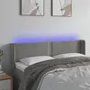 Image de vidaXL Hoofdbord LED 147x16x78/88 cm fluweel lichtgrijs3123144