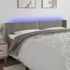 Image de Vidaxl Tête de lit avec LED, Gris clair, 203x16x78/88 cm, Velours