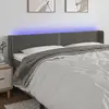 Image de Vidaxl Tête de lit avec LED, Gris foncé, 203x16x78/88 cm, Velours
