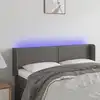 Image de Vidaxl Tête de lit avec LED, Gris, 147X16X78/88 cm Cuir Artificiel
