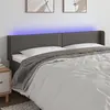Image de vidaXL Hoofdbord LED 203x16x78/88 cm kunstleer grijs3123208