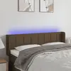 Image de Vidaxl Tête de lit avec LED, Marron Foncé, 147x16x78/88cm, Tissu