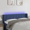 Image de vidaXL Hoofdbord LED 147x16x78/88 cm stof blauw3123240