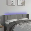 Image de Vidaxl Tête de lit avec LED, Gris clair, 147x16x78/88 cm, Velours