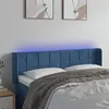 Image de vidaXL Hoofdbord LED 147x16x78/88 cm fluweel donkerblauw3123288