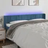 Image de vidaXL Hoofdbord LED 203x16x78/88 cm fluweel donkerblauw3123306