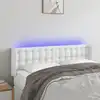 Image de Vidaxl Tête de lit avec LED, Blanc, 147x16x78/88 cm, Cuir Artificiel
