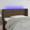 Image de vidaXL Tête de Lit à LED Meuble de Chambre à Coucher Accessoire de Lit Simple Tête de Cadre de Lit Intérieur Marron Foncé 93x16x78/88 cm Tissu 3123361