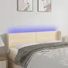 Image de Vidaxl Tête de lit avec LED, Crème, 147x16x78/88 cm, Tissu