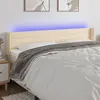 Image de vidaXL Tête de Lit à LED Meuble de Chambre à Coucher Accessoire de Lit Double Tête de Cadre de Lit Intérieur Crème 183x16x78/88 cm Tissu