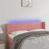Image de vidaXL Hoofdbord LED 147x16x78/88 cm fluweel roze3123429