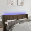 Image de Vidaxl Tête de lit avec LED, Marron Foncé, 147x16x78/88cm, Tissu