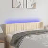 Image de Vidaxl Tête de lit avec LED, Crème, 147x16x78/88 cm, Tissu