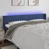 Image de Vidaxl Tête de lit avec LED, Bleue, 183x16x78/88 cm, Tissu