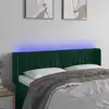 Image de Vidaxl Tête de lit avec LED, Vert foncé, 147x16x78/88cm, Velours