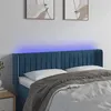 Image de vidaXL Hoofdbord LED 147x16x78/88 cm fluweel donkerblauw3123526