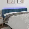 Image de vidaXL Hoofdbord LED 183x16x78/88 cm fluweel donkerblauw3123538