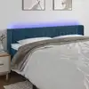 Image de Vidaxl Tête de lit LED Bleu Foncé 203x16x78/88 cm Velours