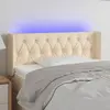 Image de Vidaxl Tête de lit avec LED, Crème, 93x16x78/88 cm, Tissu