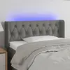 Image de Vidaxl Tête de lit avec LED, Gris foncé, 103x16x78/88 cm, Tissu