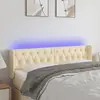 Image de Vidaxl Tête de lit avec LED, Crème, 147x16x78/88 cm, Tissu