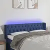 Image de Vidaxl Tête de lit avec LED, Bleu, 147x16x78/88 cm, Tissu
