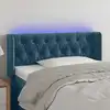 Image de Vidaxl Tête de lit avec LED, Bleu Foncé 93X16X78/88cm, Velours