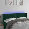 Image de Vidaxl Tête de lit avec LED, Vert foncé, 147x16x78/88cm, Velours