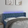 Image de vidaXL Hoofdbord LED 147x16x78/88 cm fluweel donkerblauw3123624