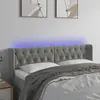 Image de Vidaxl Tête de lit avec LED, Gris clair, 163x16x78/88 cm, Velours