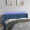 Image de vidaXL Hoofdbord LED 163x16x78/88 cm fluweel donkerblauw3123630