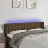 Image de Vidaxl Tête de lit avec LED, Marron Foncé, 147x16x78/88cm, Tissu