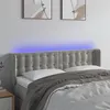 Image de vidaXL Hoofdbord LED 147x16x78/88 cm fluweel lichtgrijs3123718
