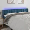 Image de vidaXL Hoofdbord LED 203x16x78/88 cm fluweel donkerblauw3123740