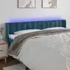 Image de Vidaxl Tête de lit LED Bleu Foncé 203x16x78/88 cm Velours
