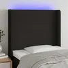 Image de vidaXL Hoofdbord LED 83x16x118/128 cm stof zwart3123744