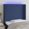 Image de vidaXL Hoofdbord LED 93x16x118/128 cm stof blauw3123756