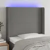Image de vidaXL Hoofdbord LED 103x16x118/128 cm stof zwart3123760