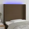 Image de vidaXL Hoofdbord LED 103x16x118/128 cm stof donkerbruin3123761