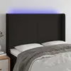 Image de vidaXL Hoofdbord LED 147x16x118/128 cm stof zwart3123768
