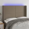 Image de vidaXL Hoofdbord LED 147x16x118/128 cm stof taupe3123770