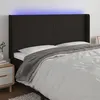 Image de vidaXL Hoofdbord LED 163x16x118/128 cm stof zwart3123776