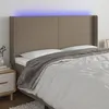 Image de vidaXL Hoofdbord LED 163x16x118/128 cm stof taupe3123778