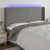 Image de vidaXL Hoofdbord LED 183x16x118/128 cm stof donkergrijs3123783