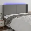 Image de Vidaxl Tête de lit avec LED, Gris Foncé, 183X16X118/128cm, Tissu